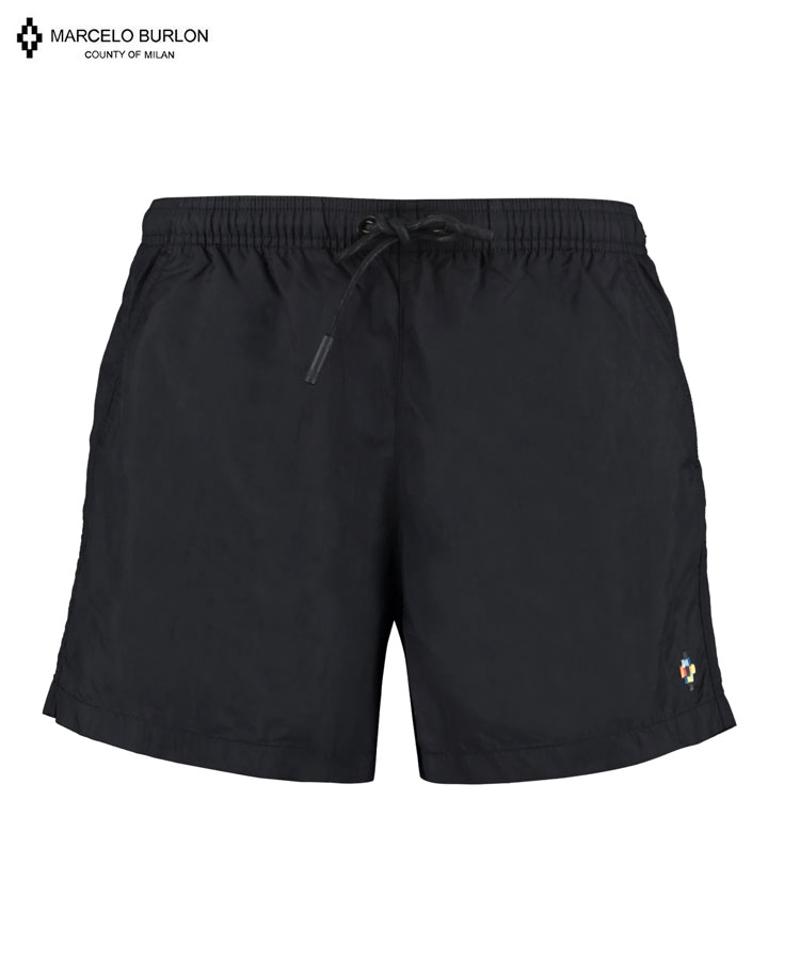 MARCELO BURLON マルセロバーロン ショーツ メンズ COLOURFUL CROSS SWIM SHORT CMFS22-153 ブラック マルチ スイムショーツ スイムパンツ 定番 人気 新作 送料無料