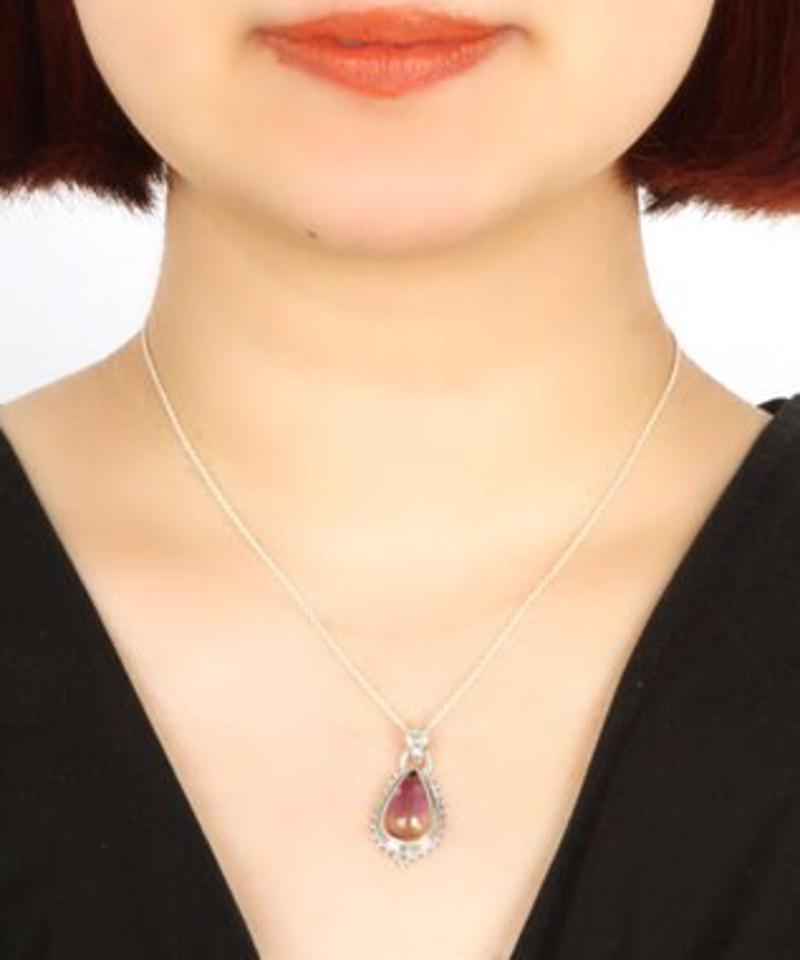 【フランス１点もの】アメトリンしずく型装飾ネックレス（スターリングシルバー）