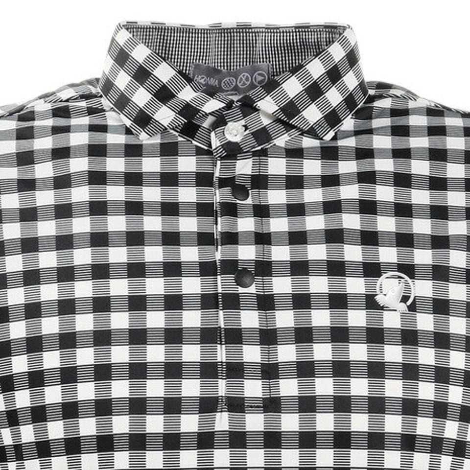 本間ゴルフ(HONMA) ゴルフウェア ギンガムチェック半袖シャツ 031733126BK (メンズ)