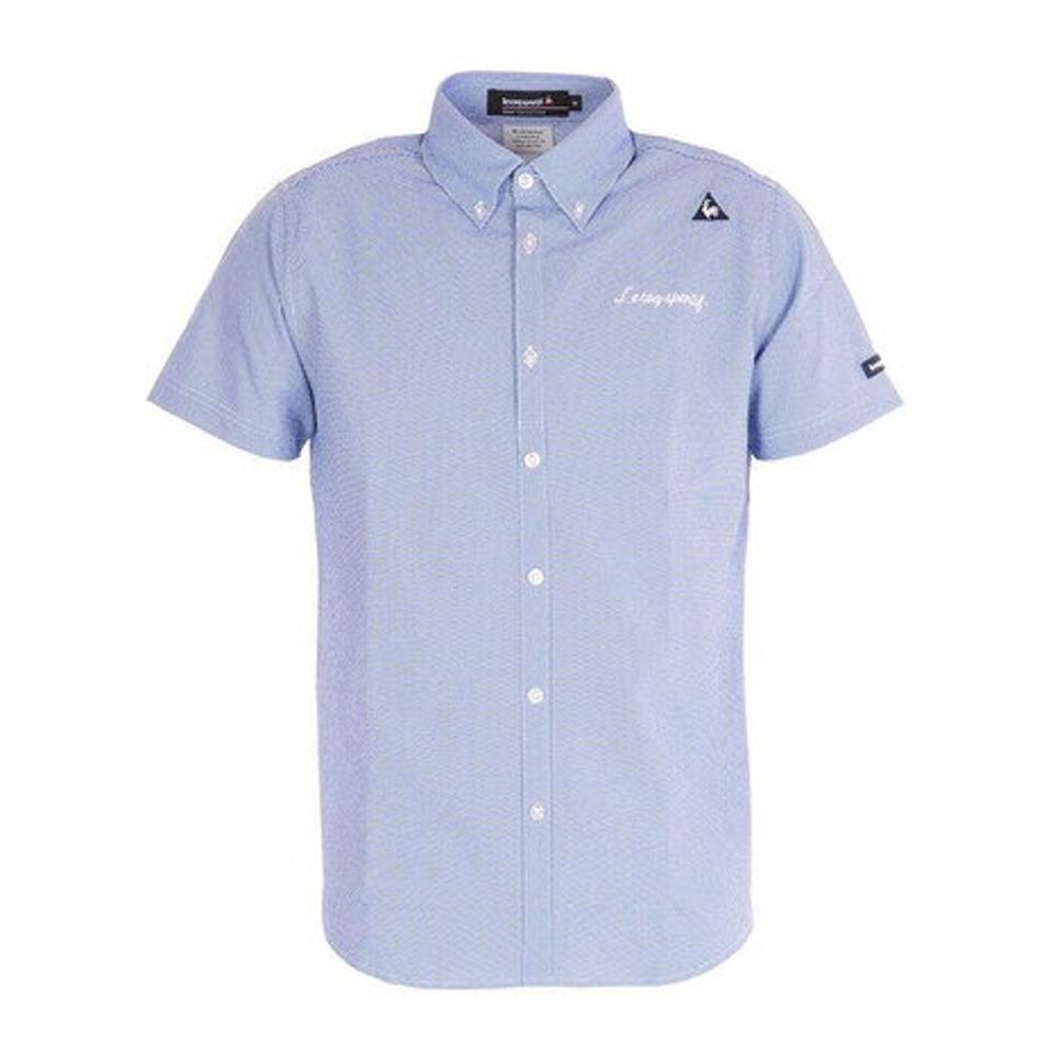 ルコック スポルティフ(Lecoq Sportif) ゴルフウェア ミニギンガム柄布帛半袖シャツ QGMRJA70-BL00 (メンズ)