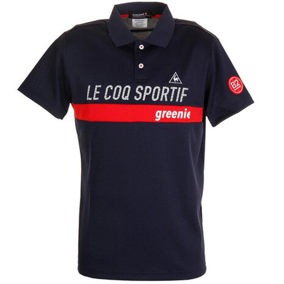 ルコック スポルティフ(Lecoq Sportif) ゴルフウェア 胸ロゴ半袖シャツ QGMPJA56XB-NV00 (メンズ)
