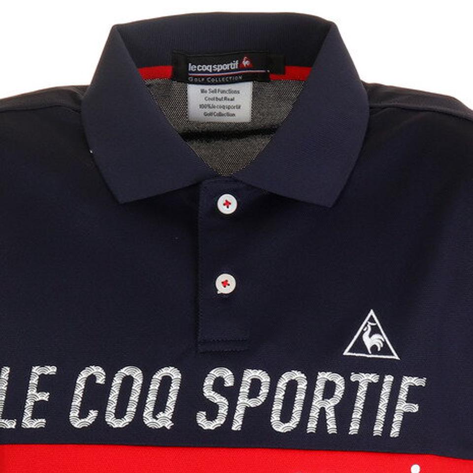 ルコック スポルティフ(Lecoq Sportif) ゴルフウェア 胸ロゴ半袖シャツ QGMPJA56XB-NV00 (メンズ)