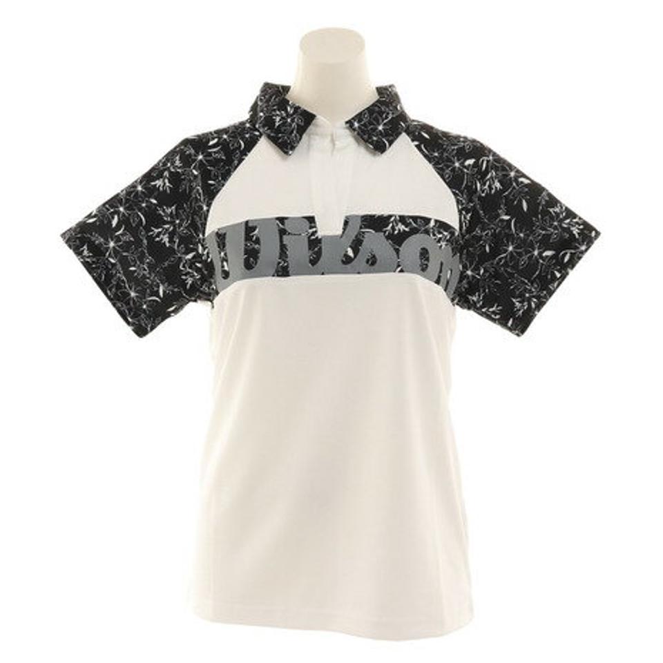 【10%OFFクーポン 対象ウェア2点以上購入で 5/5まで】ウイルソン(Wilson) テニスウェア レディース プリント半袖ポロシャツ 412296-PPL (レディース)