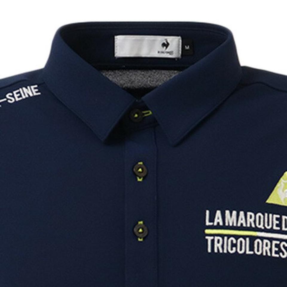 ルコック スポルティフ（Lecoq Sportif） ゴルフウェア ドライ鹿の子ストレッチ長袖シャツ QGMSJB06 NV00 （メンズ）