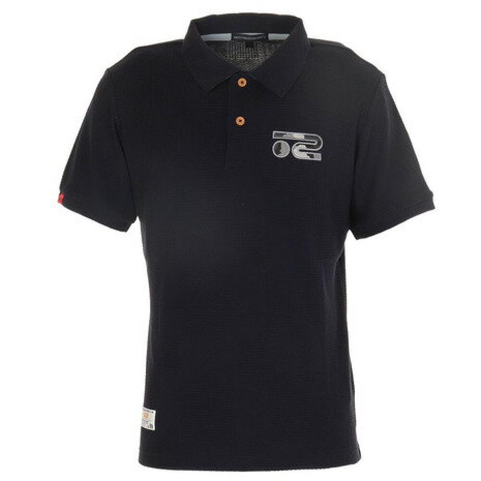 ROSASEN ゴルフウェア ワッフルパイル ストレッチ パッチワーク風ジャガードデザインシャツ 044-23841-098 (メンズ)