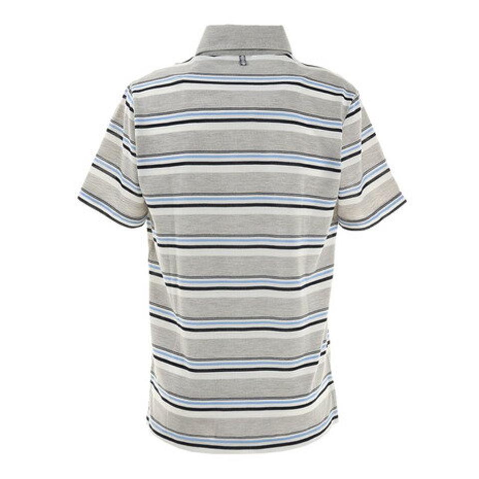 フィドラ(FIDRA)(メンズ)ゴルフウェア 半袖 吸水 速乾 ストライプ ポロシャツ FD5KTG03 GRY