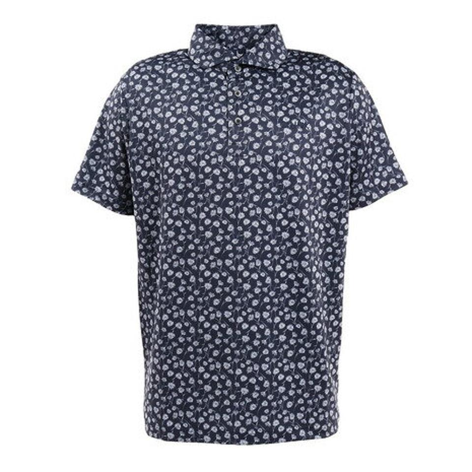 クランク(CLUNK) ゴルフウェア フラワードライプラスポロシャツ CL5MTG04 NVY (メンズ)