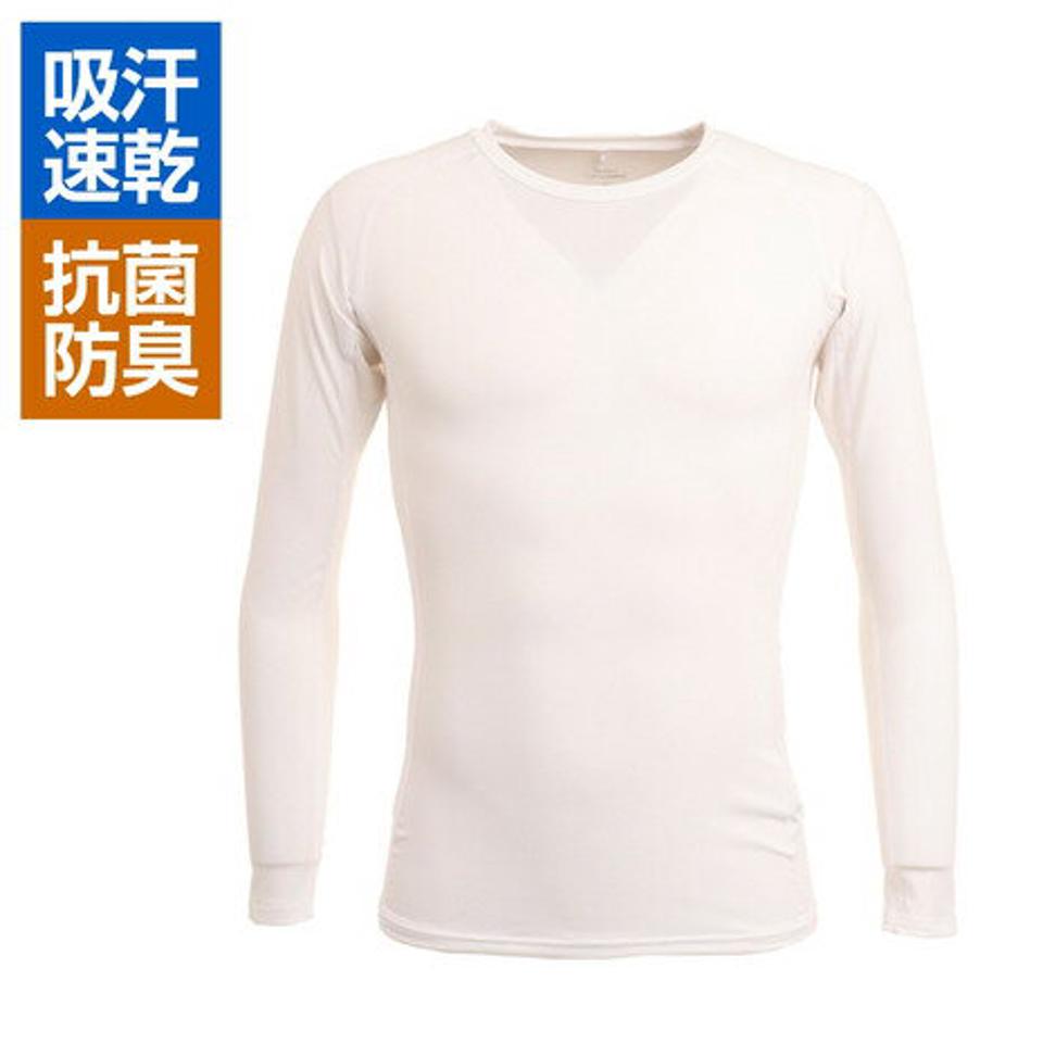 【10%OFFクーポン 対象ウェア2点以上購入で 5/5まで】パフォーマンスギア(PG) 野球 アンダーシャツ 抗菌 高機能 長袖 丸首 UVカット 吸汗速乾 防臭 723PG1ES3980 白 コンプレッションインナー (メンズ)