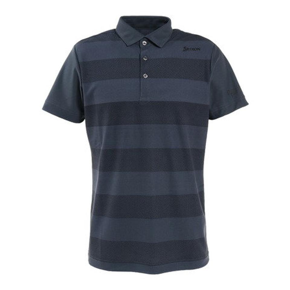 【5点以上で10%OFFクーポン 11日1:59まで】スリクソン（SRIXON） ゴルフウェア 春夏 吸汗速乾 UVカット ディンプルボーダー 半袖ポロシャツ RGMTJA09 GY00 （メンズ）