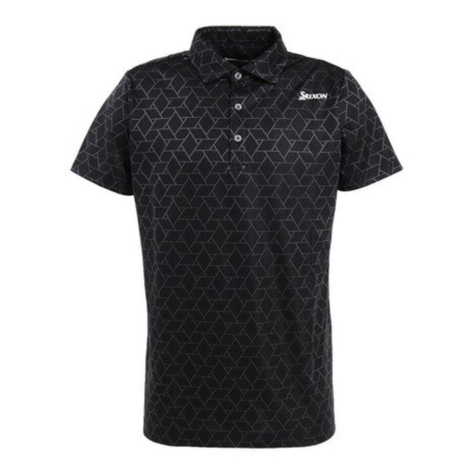 スリクソン（SRIXON） ゴルフウェア 吸汗速乾 UVカット クロスブライトラインジャカード 半袖ポロポロシャツ RGMTJA07 BK00 （メンズ）