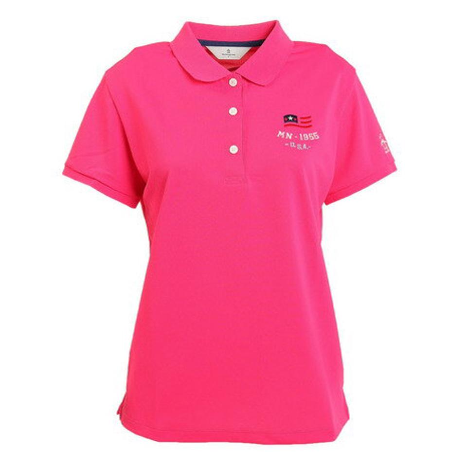 マンシングウエア（MUNSING WEAR） ゴルフウェア 吸汗速乾 UVカット Coolist D-Tec ストレッチ鹿の子 スリーポイント 半袖ポロシャツ MGWTJA04CH PK00 （レディース）