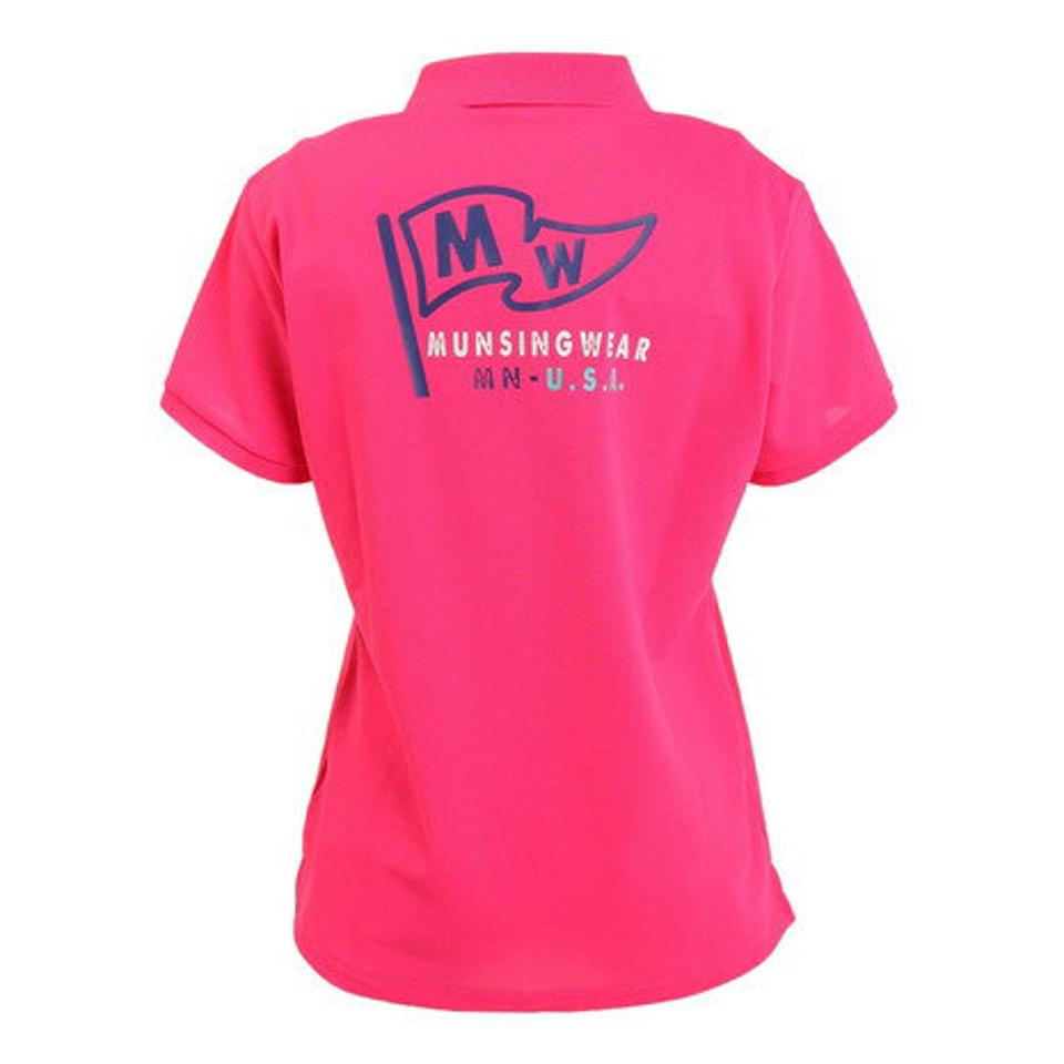 マンシングウエア（MUNSING WEAR） ゴルフウェア 吸汗速乾 UVカット Coolist D-Tec ストレッチ鹿の子 スリーポイント 半袖ポロシャツ MGWTJA04CH PK00 （レディース）