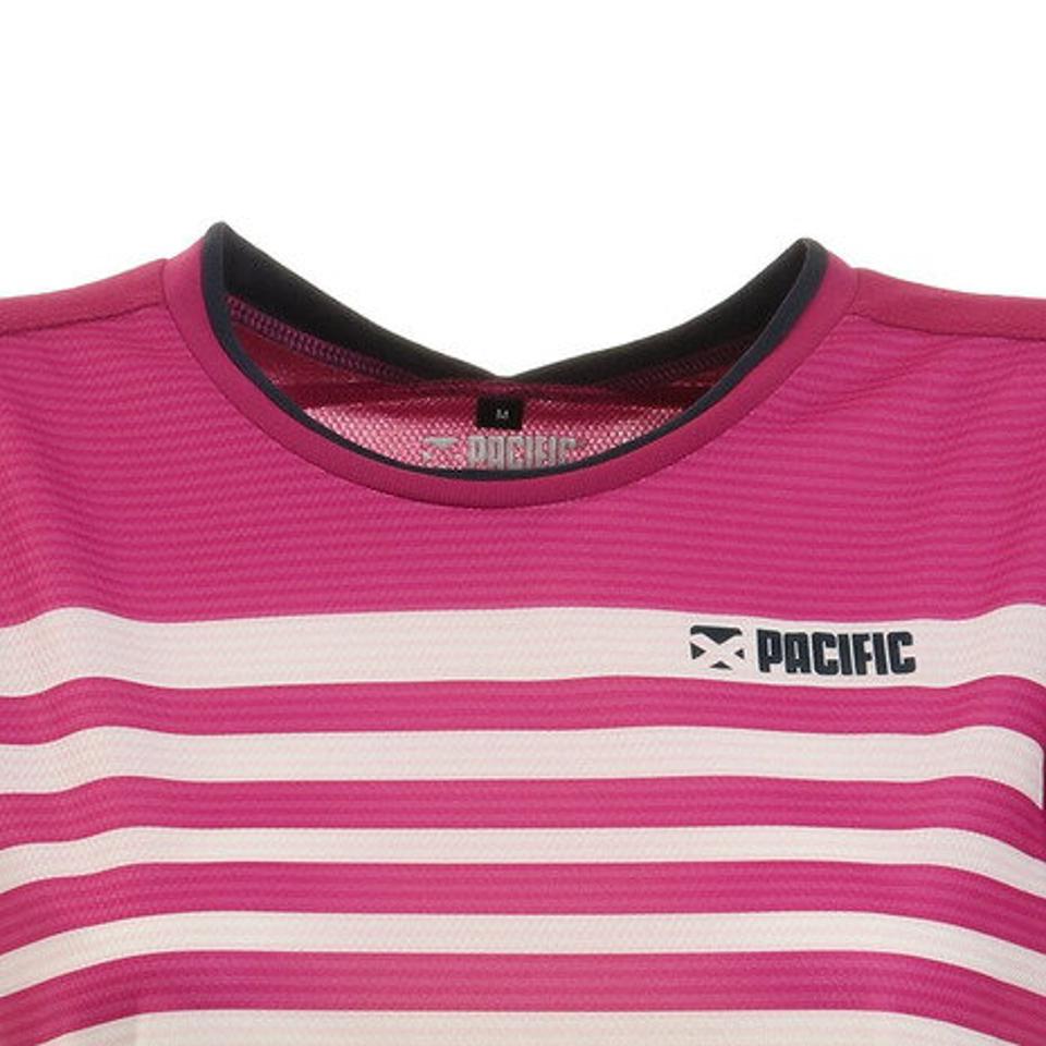 パシフィック（PACIFIC）（レディース） テニスウェア ドライプラス CA ボーダーシャツ PT20FW464