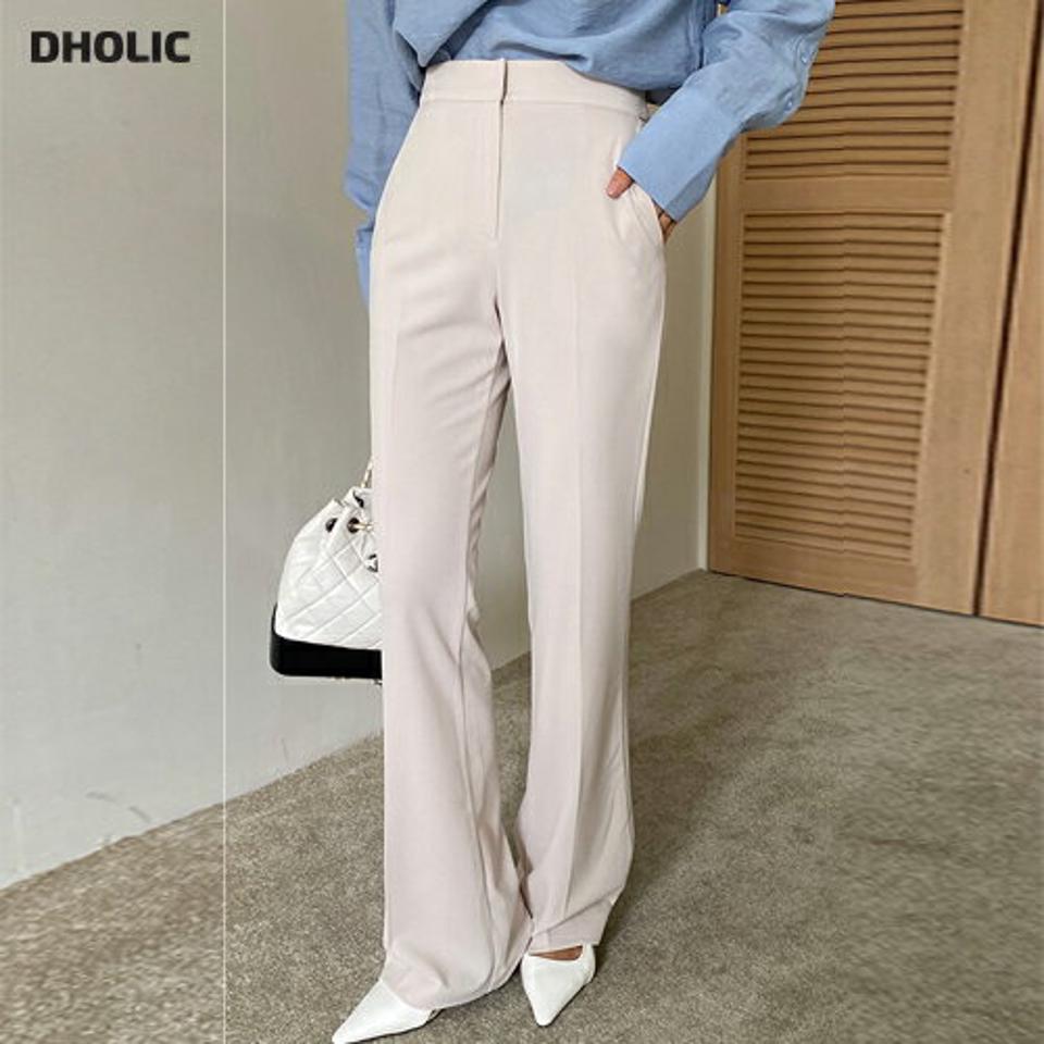 バックゴムストレートスラックス・全3色・b67295 レディース 【pt】韓国ファッション ボトムス ロング ロングパンツ スラックスパンツ スラックス バックゴム ストレート プレス加工 無地 シンプル 体型カバー フェミニン カジュアル 春 秋