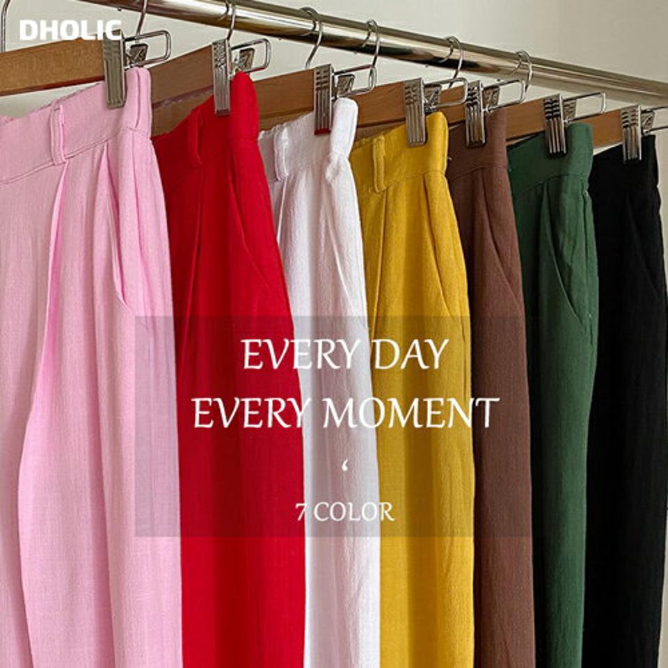 【マラソン特価】リネン混ワイドスラックス・全7色・t67296 レディース 【pt】韓国ファッション ボトムス ロング ロングパンツ スラックスパンツ スラックス リネン混 ハイウエスト ワイド カラーパンツ 無地 シンプル 体型カバー 黄色 ピンク 赤 レッド 緑 春 秋