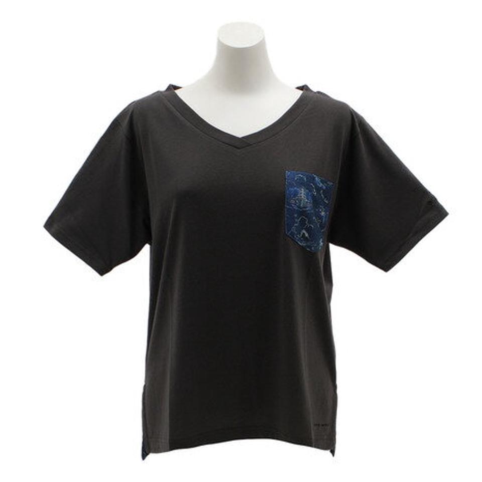 コロンビア（Columbia） YELLOW BLUFF tシャツ 半袖 PL3215 011 チャコールグレー 胸ポケット （レディース）