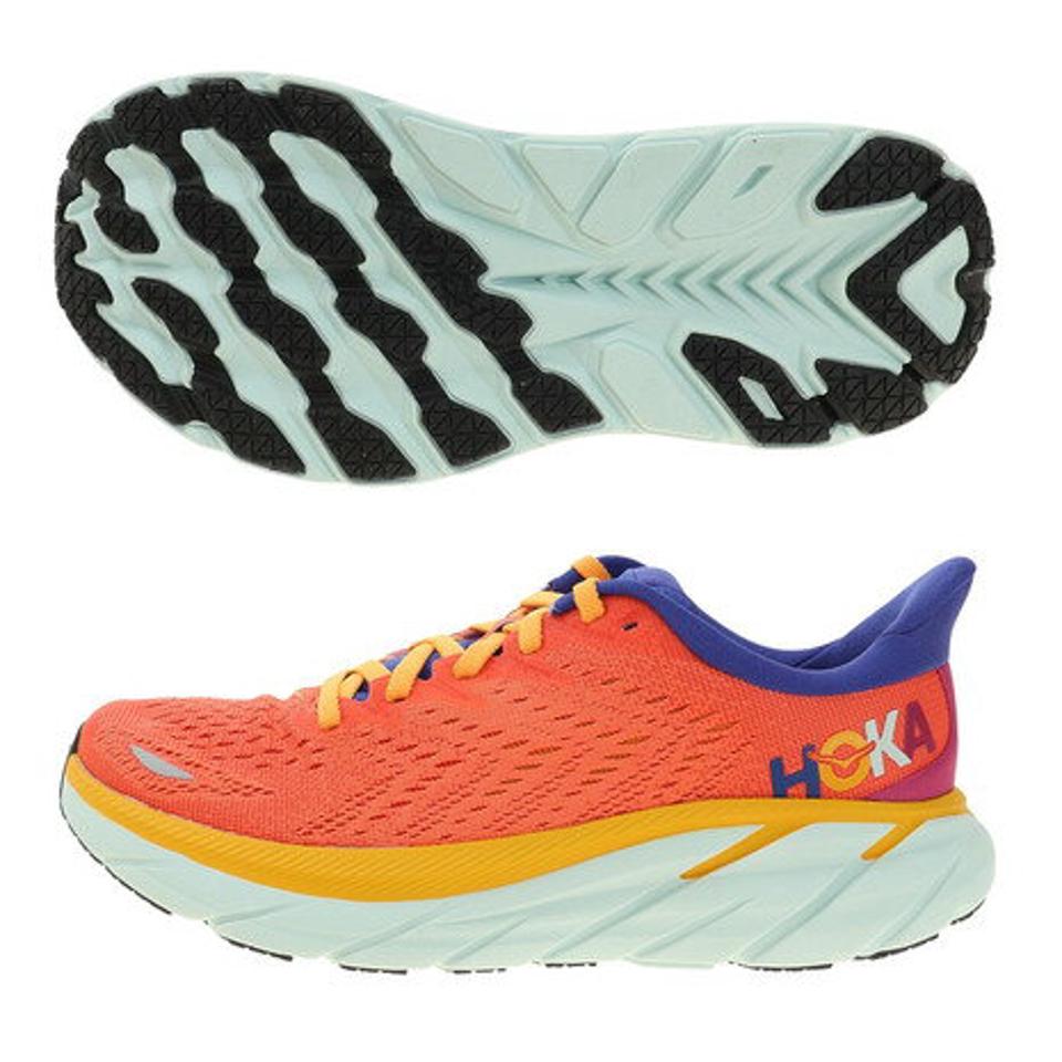 ホカ（HOKA）（レディース）ランニングシューズ クリフトン8 オレンジ 1119394-FBLN スニーカー 厚底 プレート ジョギング 部活 マラソン