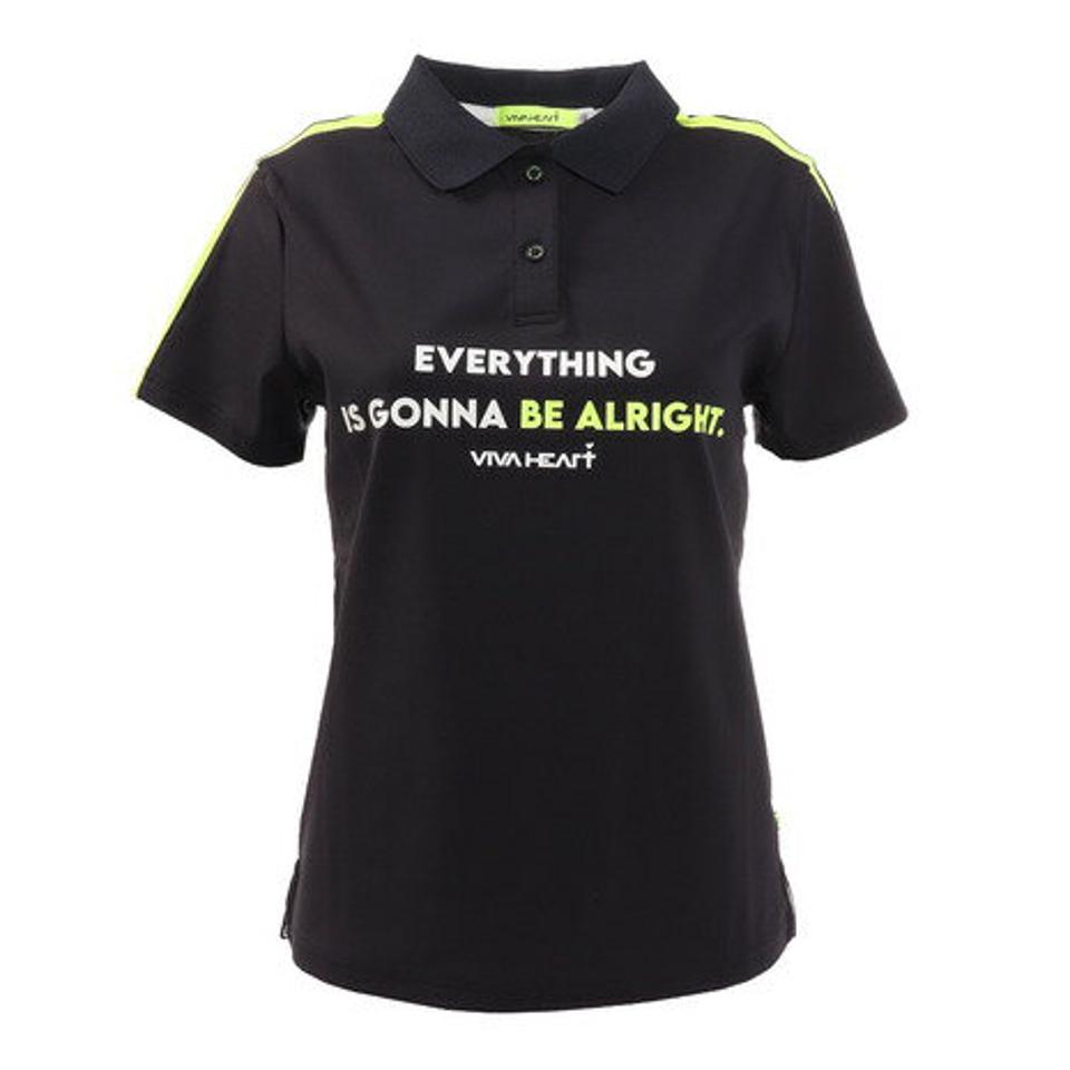 ビバハート（VIVA HEART）（レディース）ゴルフウェア プロ企画 メッセージ半袖ポロシャツ 012-24441-098　 プロ着用モデル