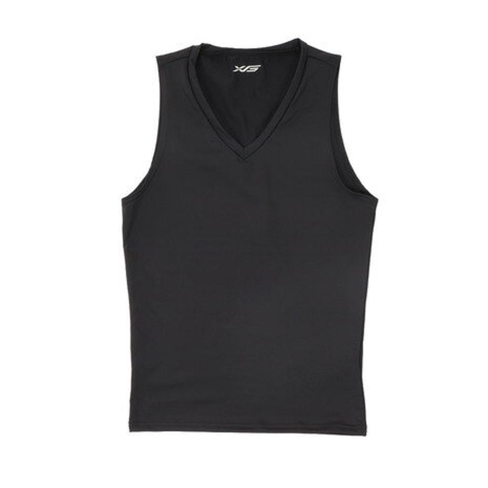 【2点で10%OFFクーポン対象！4/21まで】エックスティーエス（XTS）（メンズ）ストレッチVネックノースリーブ 751G6ES3522 BLK.