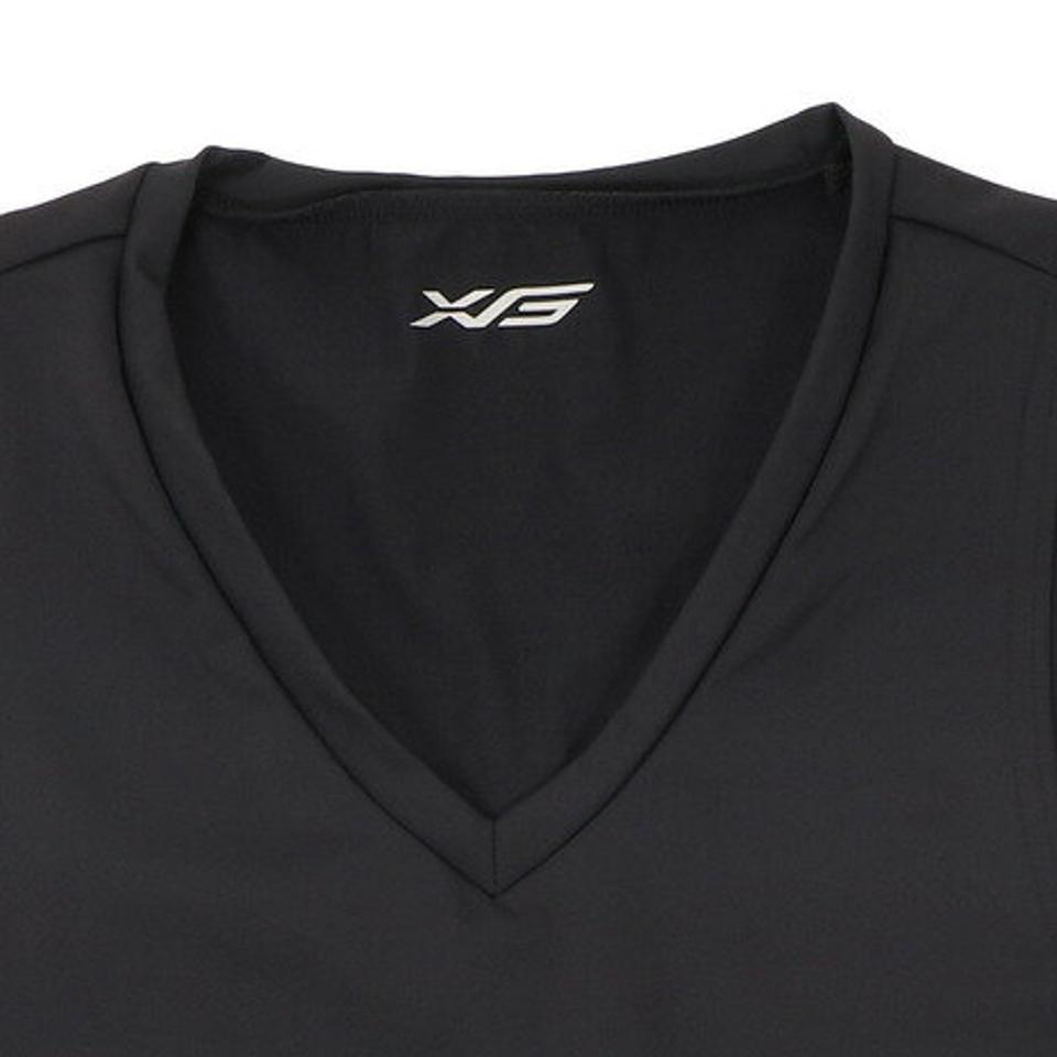 【2点で10%OFFクーポン対象！4/21まで】エックスティーエス（XTS）（メンズ）ストレッチVネックノースリーブ 751G6ES3522 BLK.