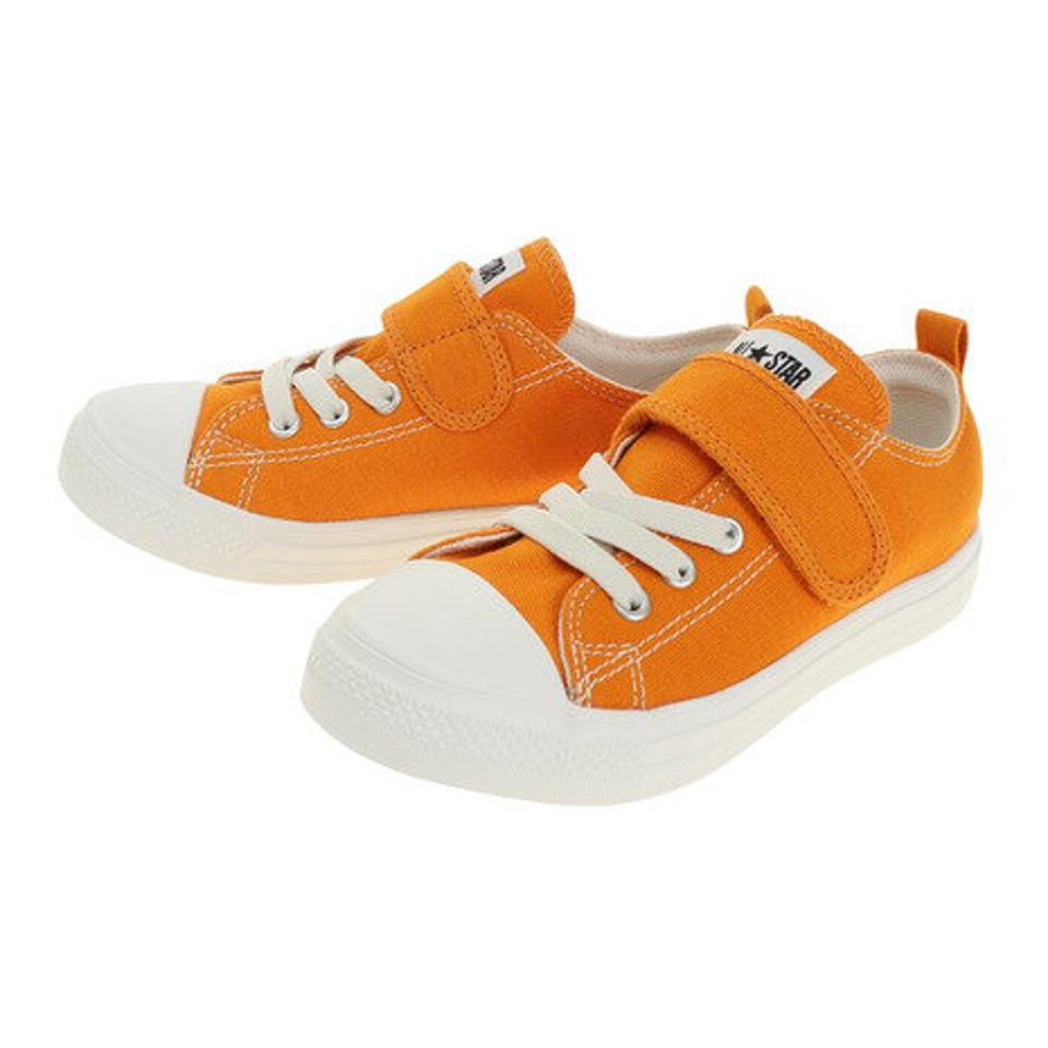 コンバース（CONVERSE）（キッズ）スニーカー ジュニア ベルト付き オレンジ モカチャ キャンパス チャイルド オールスター ライト V-1 OX 37301610 37301611