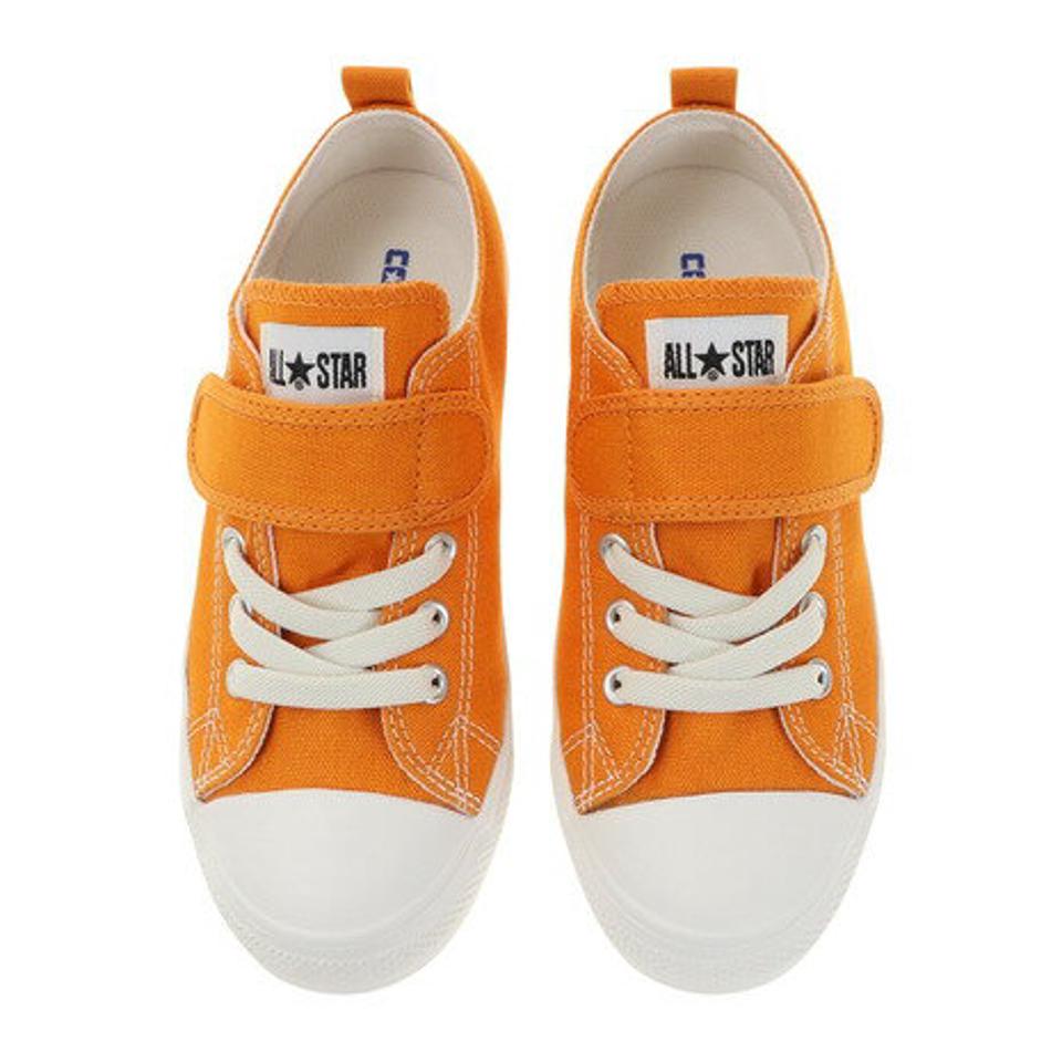 コンバース（CONVERSE）（キッズ）スニーカー ジュニア ベルト付き オレンジ モカチャ キャンパス チャイルド オールスター ライト V-1 OX 37301610 37301611