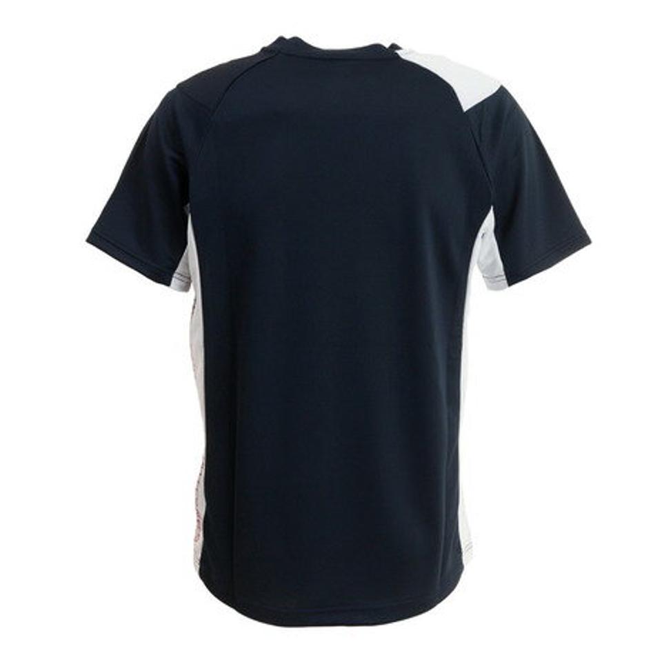 【10%OFFクーポン 対象ウェア2点以上購入で 5/5まで】デサント（DESCENTE） バレーボールウェア 半袖プラクテイスシャツ DVURJA56 NV （メンズ）