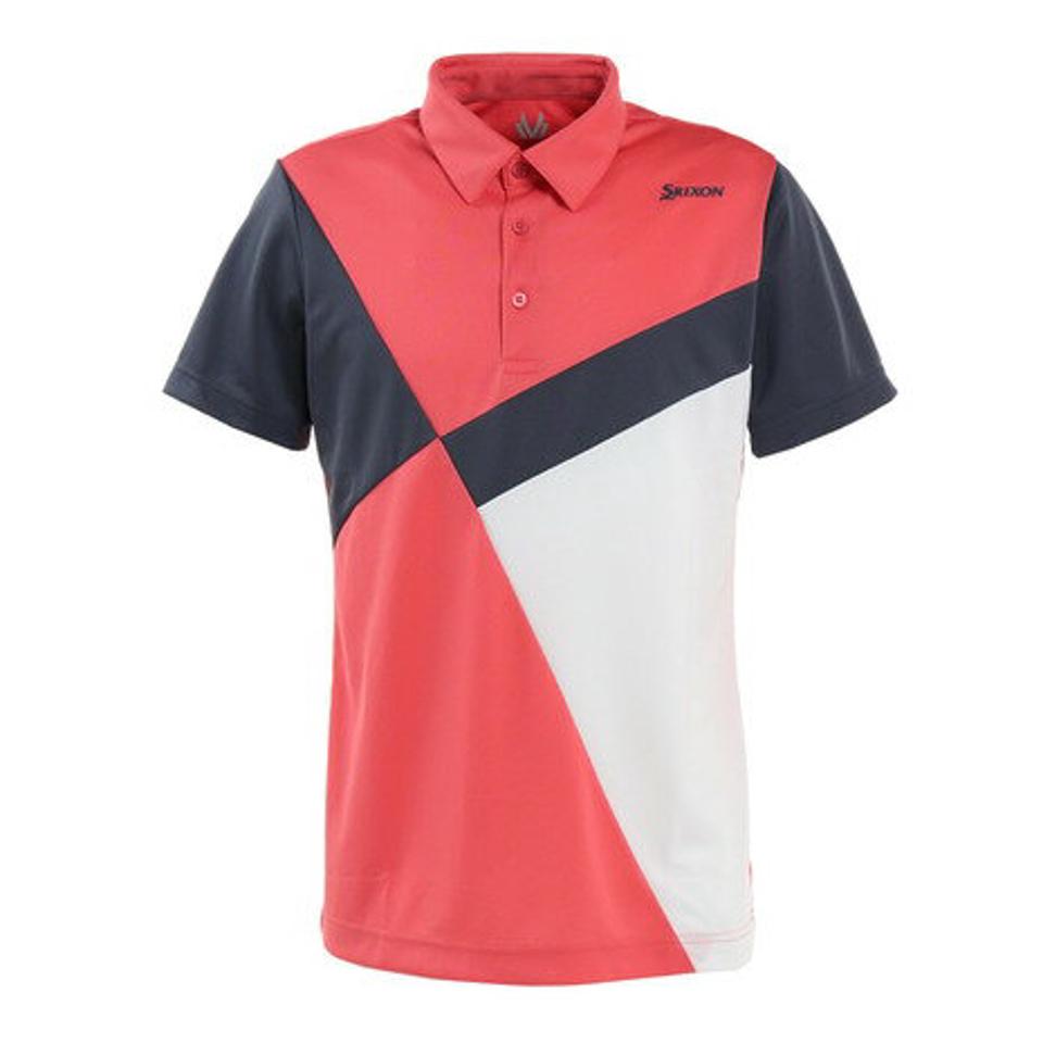 【9/10 24h限定 エントリー＆対象4店舗買い回りで最大P10倍！】スリクソン（SRIXON）（メンズ） ゴルフウェア 春夏 吸汗速乾 UVカット カラーブロック プロモデル 半袖ポロシャツ RGMTJA20