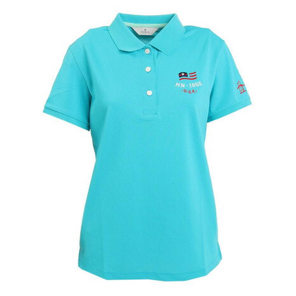 マンシングウエア（MUNSING WEAR） ゴルフウェア 吸汗速乾 UVカット Coolist D-Tec ストレッチ鹿の子 スリーポイント 半袖ポロシャツ MGWTJA04CH BL00 （レディース）