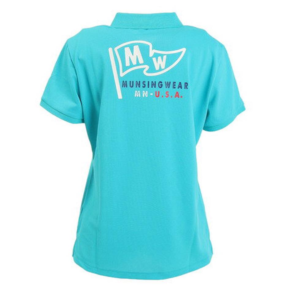 マンシングウエア（MUNSING WEAR） ゴルフウェア 吸汗速乾 UVカット Coolist D-Tec ストレッチ鹿の子 スリーポイント 半袖ポロシャツ MGWTJA04CH BL00 （レディース）