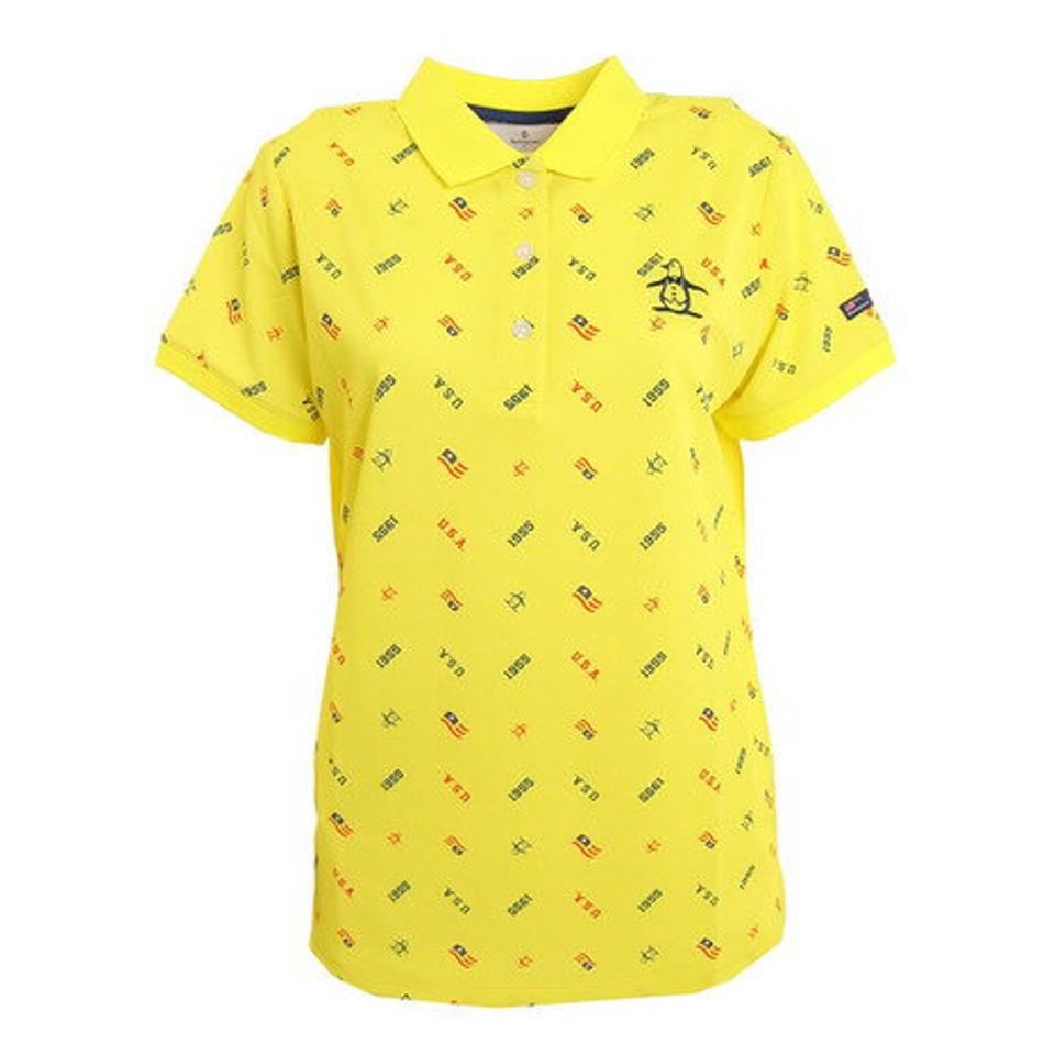 マンシングウエア（MUNSING WEAR） ゴルフウェア 吸汗速乾 UVカット サンスクリーン 総柄プリント 半袖ポロシャツ MGWTJA03CH YL00 （レディース）