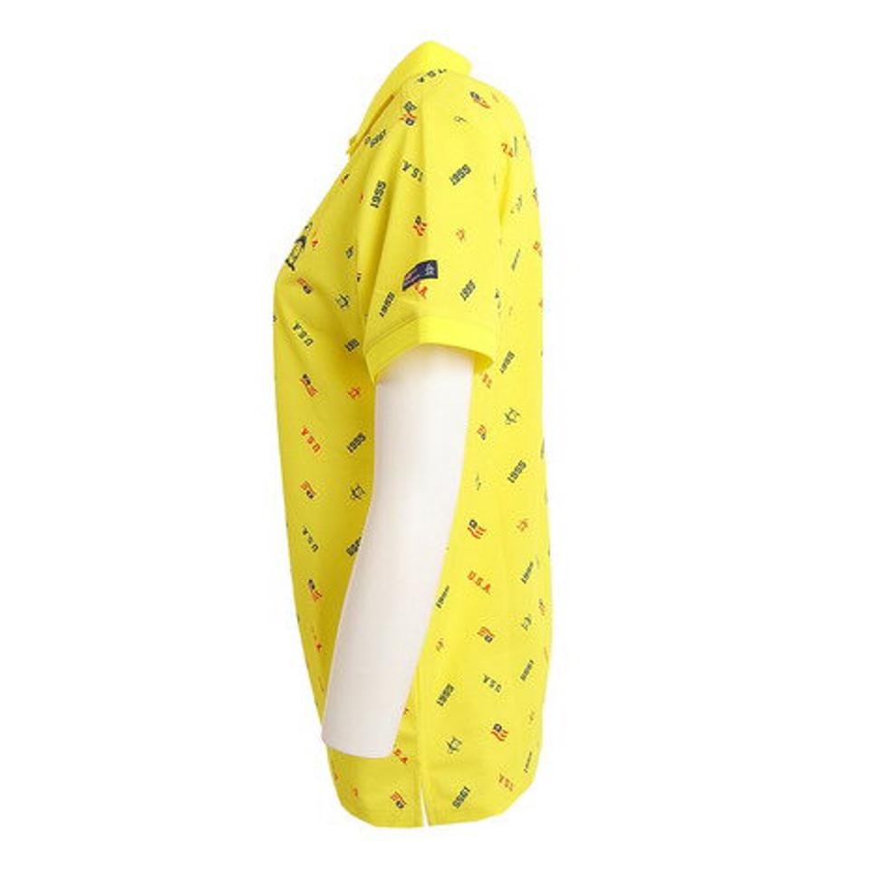 マンシングウエア（MUNSING WEAR） ゴルフウェア 吸汗速乾 UVカット サンスクリーン 総柄プリント 半袖ポロシャツ MGWTJA03CH YL00 （レディース）