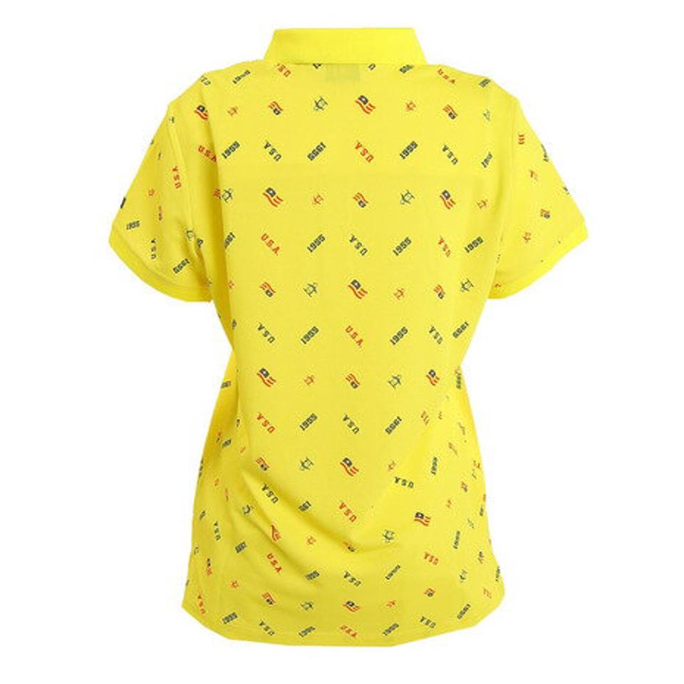 マンシングウエア（MUNSING WEAR） ゴルフウェア 吸汗速乾 UVカット サンスクリーン 総柄プリント 半袖ポロシャツ MGWTJA03CH YL00 （レディース）