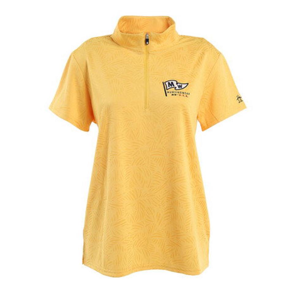 マンシングウエア（MUNSING WEAR） ゴルフウェア ジャガード ハーフジップ半袖シャツ MGWTJA02CH YL00 （レディース）