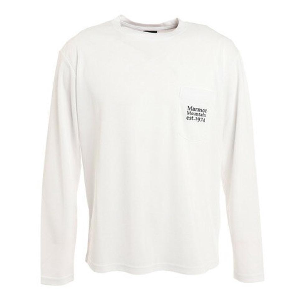 マーモット（Marmot）（メンズ）ポケットロゴティー ホワイト TOMTJB82XB 長袖シャツ ロンT トップス カジュアル アウトドア スポーツ UVカット