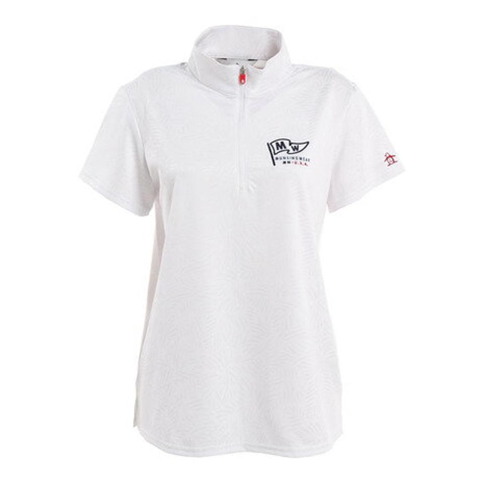 マンシングウエア（MUNSING WEAR） ゴルフウェア ジャガード ハーフジップ半袖シャツ MGWTJA02CH WH00 （レディース）