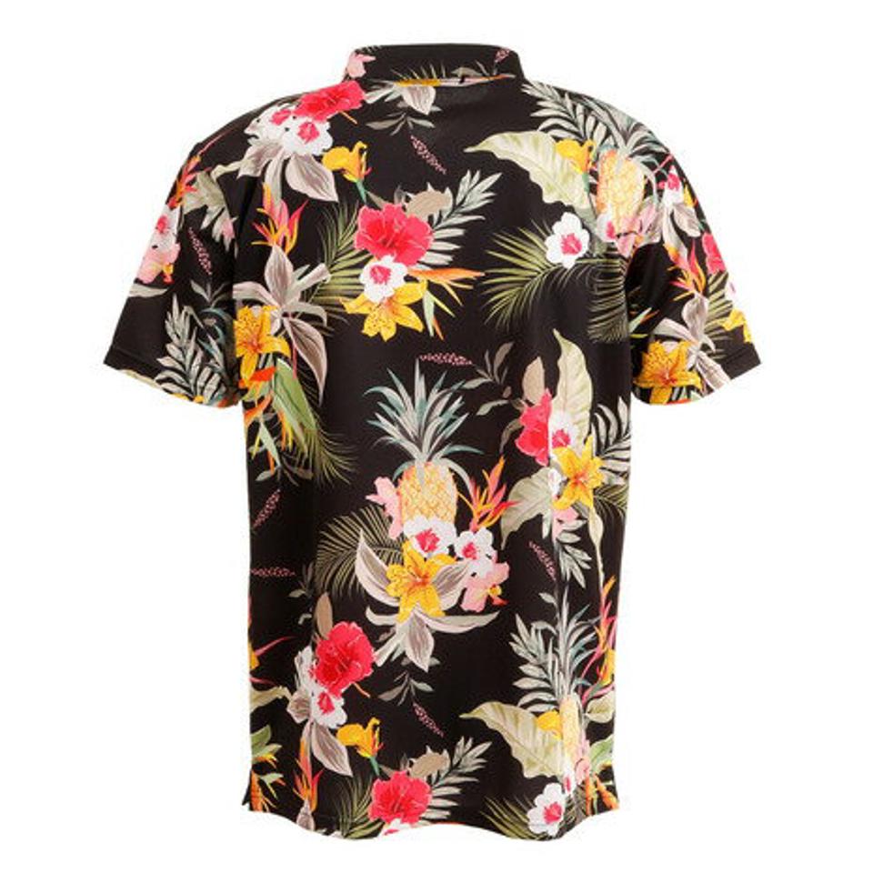 ニューエラ（NEW ERA） ゴルフウェア 吸汗速乾 UVカット 抗菌防臭 テック ブラックボタニカル 半袖ポロシャツ 130615 （メンズ）