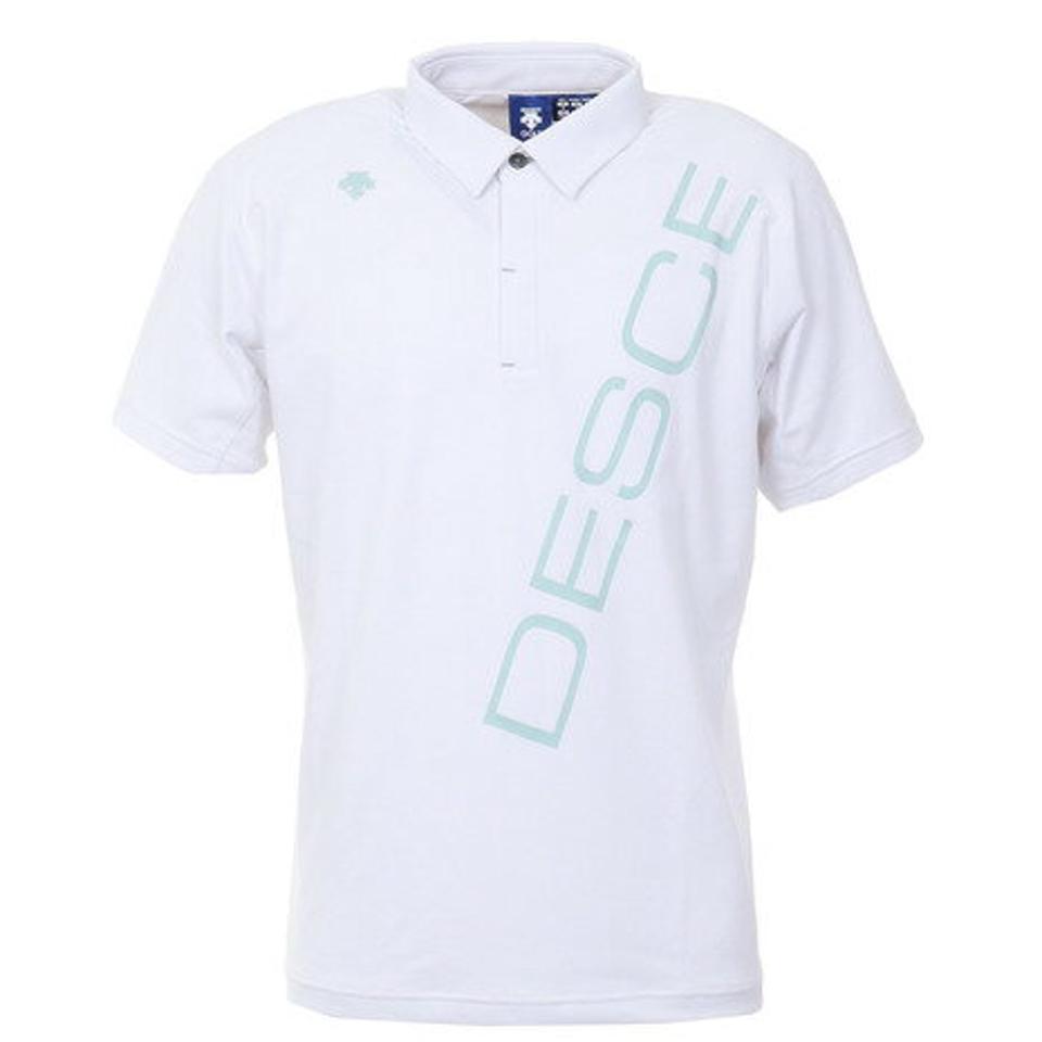 デサントゴルフ（DESCENTEGOLF） ゴルフウェア 軽快 ストレッチ リサイクルソロテックス ロゴプリント 半袖ポロシャツ DGMTJA30 WH00 （メンズ）