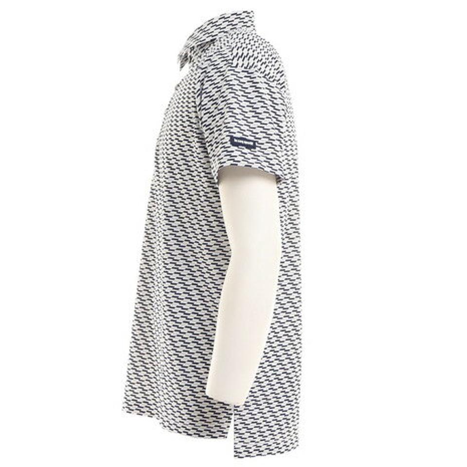 ルコック スポルティフ（Lecoq Sportif） ゴルフウェア 吸汗速乾 UVカット 高通気 はっ水 ゴルファーズアドレスカッティング クーリスト ダイアゴナル小柄 半袖ポロシャツ QGMTJA10 NVGY （メンズ）