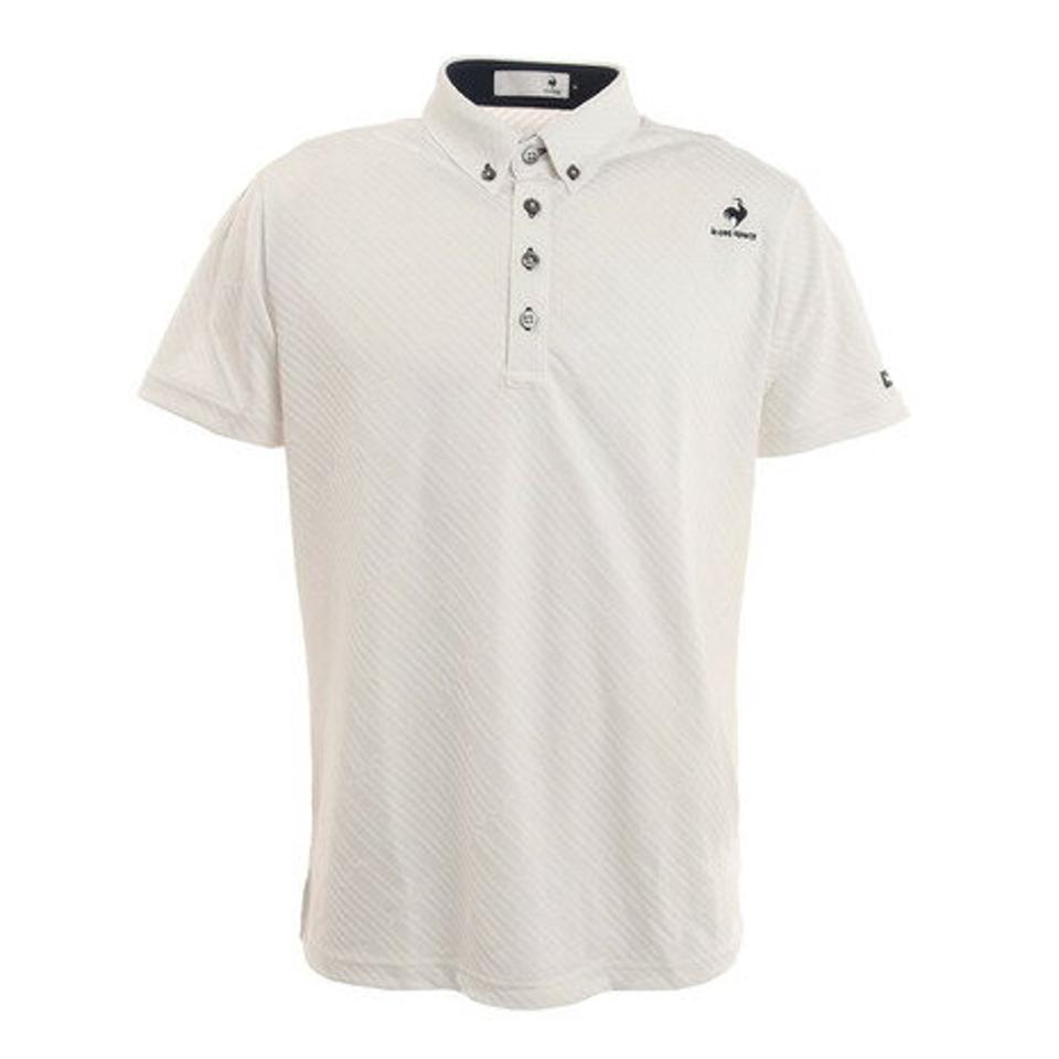 ルコック スポルティフ（Lecoq Sportif） ゴルファーズアドレスカッティングロゴジャガード半袖シャツ QGMTJA08 （メンズ）