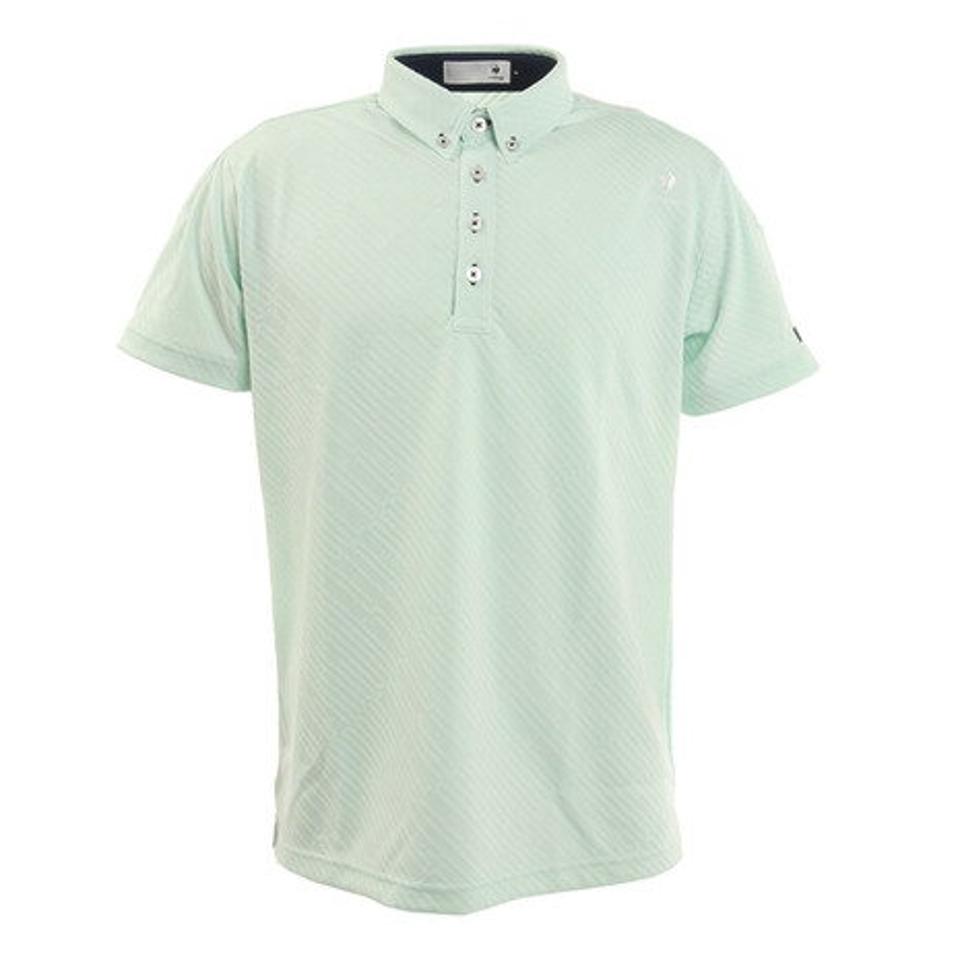 ルコック スポルティフ（Lecoq Sportif） ゴルフウェア ゴルファーズアドレスカッティングロゴジャガード半袖シャツ QGMTJA08 GR00 （メンズ）