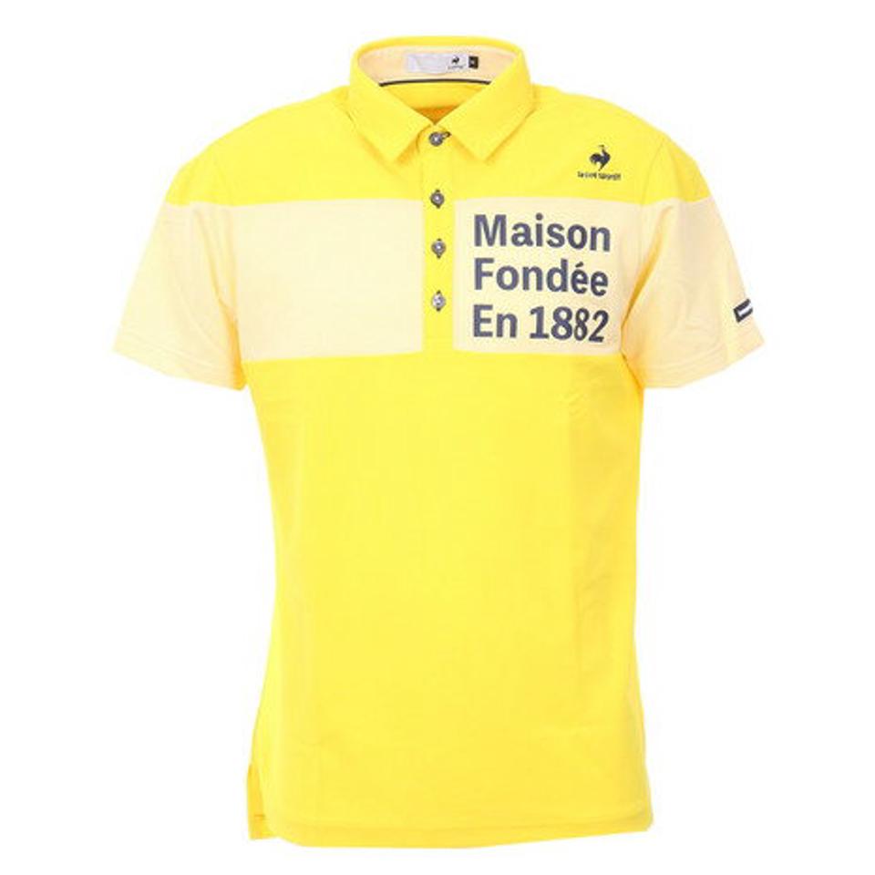 ルコック スポルティフ（Lecoq Sportif） ゴルフウェア 吸汗速乾 UVカット 高通気 はっ水 ゴルファーズアドレスカッティング クーリスト 半袖ポロシャツ QGMTJA06 YL00 （メンズ）