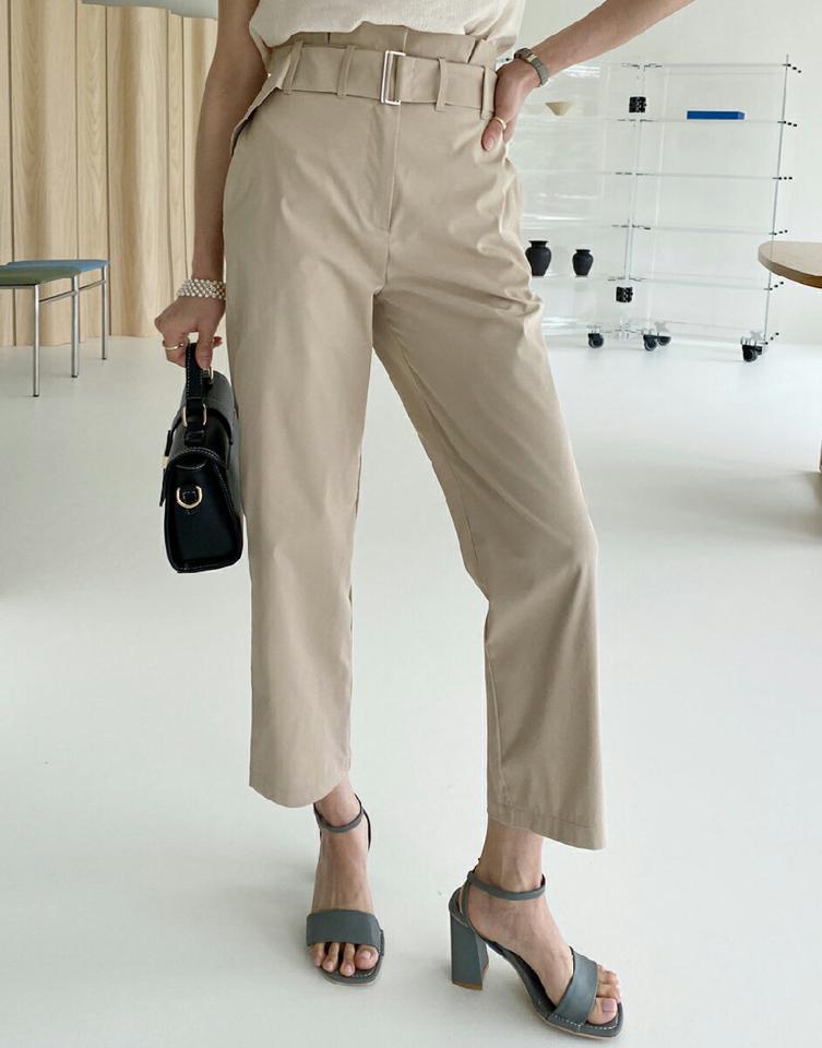 ベルト付ハイウエストストレートパンツ・全3色・t72055 レディース 【pt】パンツ ロング丈 単色 無地 シンプル ストレート ベルト付 ハイウエスト 脚長 春 夏 タック フェミニン きれいめ 大人っぽ 上品 韓国ファッション ハイホリHIHOLLI