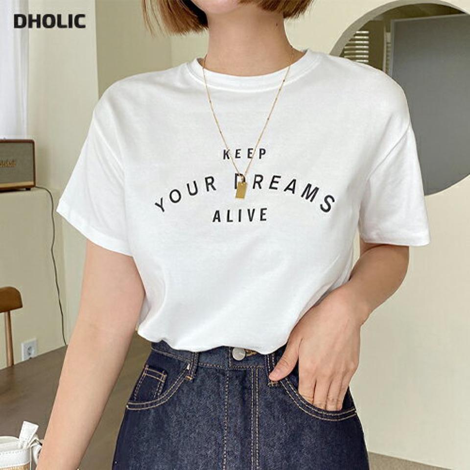 レタリングラウンドネックTシャツ・全3色・t00790 レディース 【tops】韓国ファッション トップス Tシャツ 大人 半袖 ラウンドネック レタリング ロゴ 英字 モダール混 ショートスリーブ シンプル フェミニン カジュアル デイリー 夏 春 秋