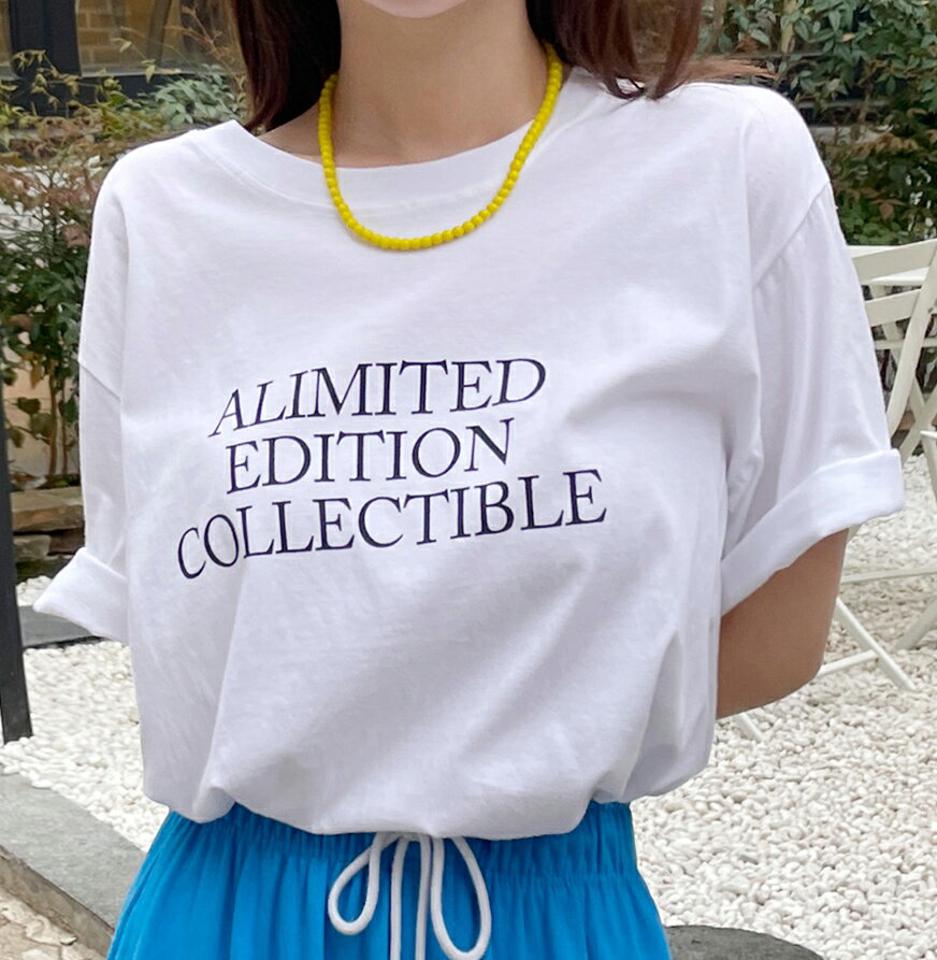 レタリング半袖Tシャツ・全4色・b67047 レディース 【tops】トップス Tシャツ 半袖 ハーフスリーブ ロゴ ロゴT レタリング シンプル ラフ カジュアル ピンク 青 春 夏 韓国ファッション