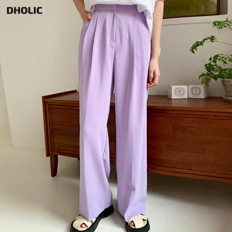 ツータックワイドスラックス・全5色・t67062 レディース 【pt】スラックス パンツ ズボン ロングパンツ ワイド 単色 無地 シンプル ベーシック オフィスカジュアル パステル 大人　きれいめ ハイウエスト カラーパンツ 春 夏 秋 韓国ファッション