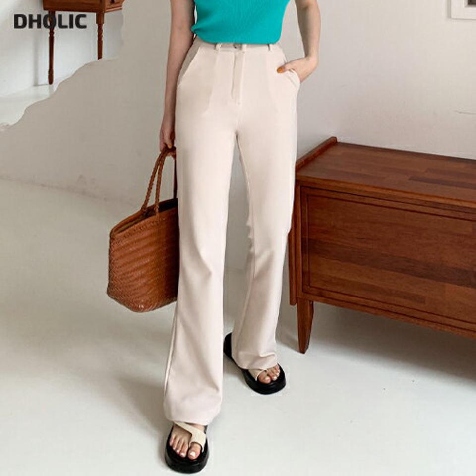 ストレッチフレアスラックス・全3色・t67063 レディース 【pt】スラックス パンツ ズボン ロングパンツ フレア ストレッチ 単色 無地 シンプル ベーシック ハイウエスト 伸縮性 大人 ママ オフィスカジュアル 通勤 春 夏 秋 韓国ファッション