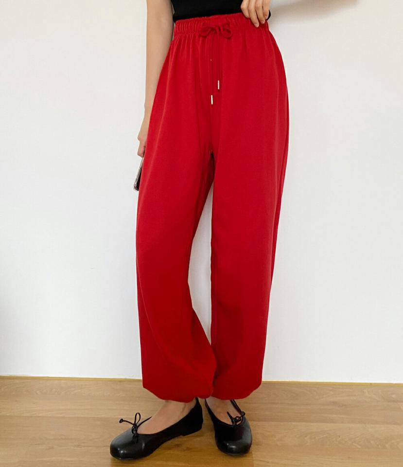 ストリングジョガーパンツ・全13色・a67064 レディース 【pt】パンツ ズボン ジョガーパンツ ストリング ウエストゴム 単色 無地 シンプル ベーシック ラフ カジュアル 楽ちん スウェットパンツ 伸縮性 ワンマイルウェア 韓スト ストリート 春 夏 秋 韓国ファッション