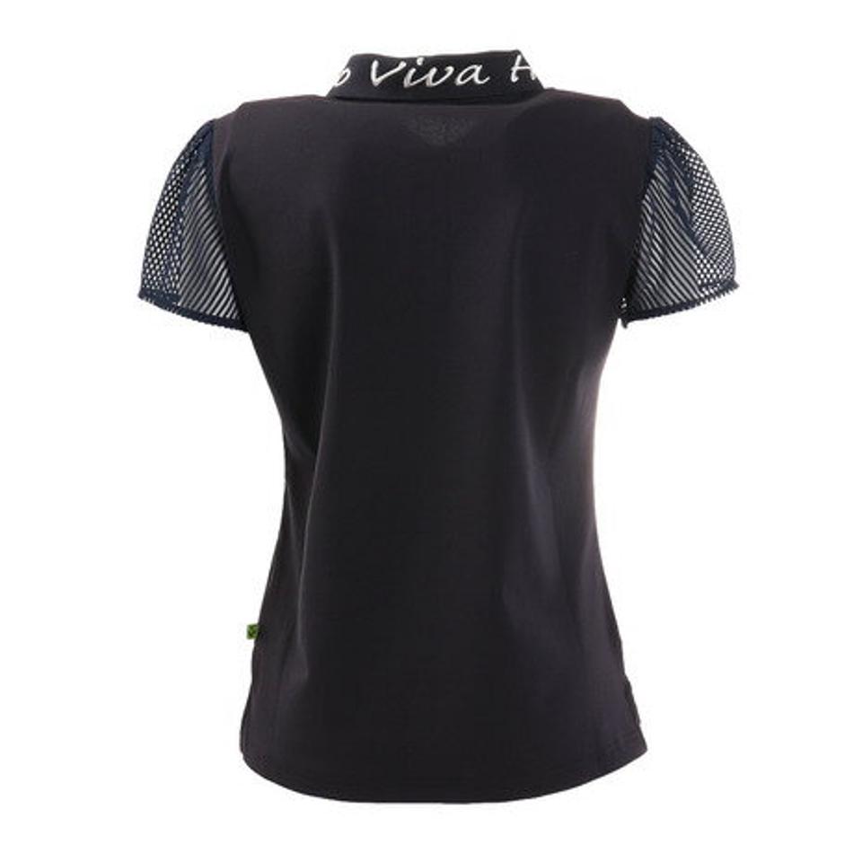 ビバハート（VIVA HEART） ゴルフウェア ストレッチ ベアクールメッシュ　ペタルスリーブポロシャツ 012-24442-098 （レディース）