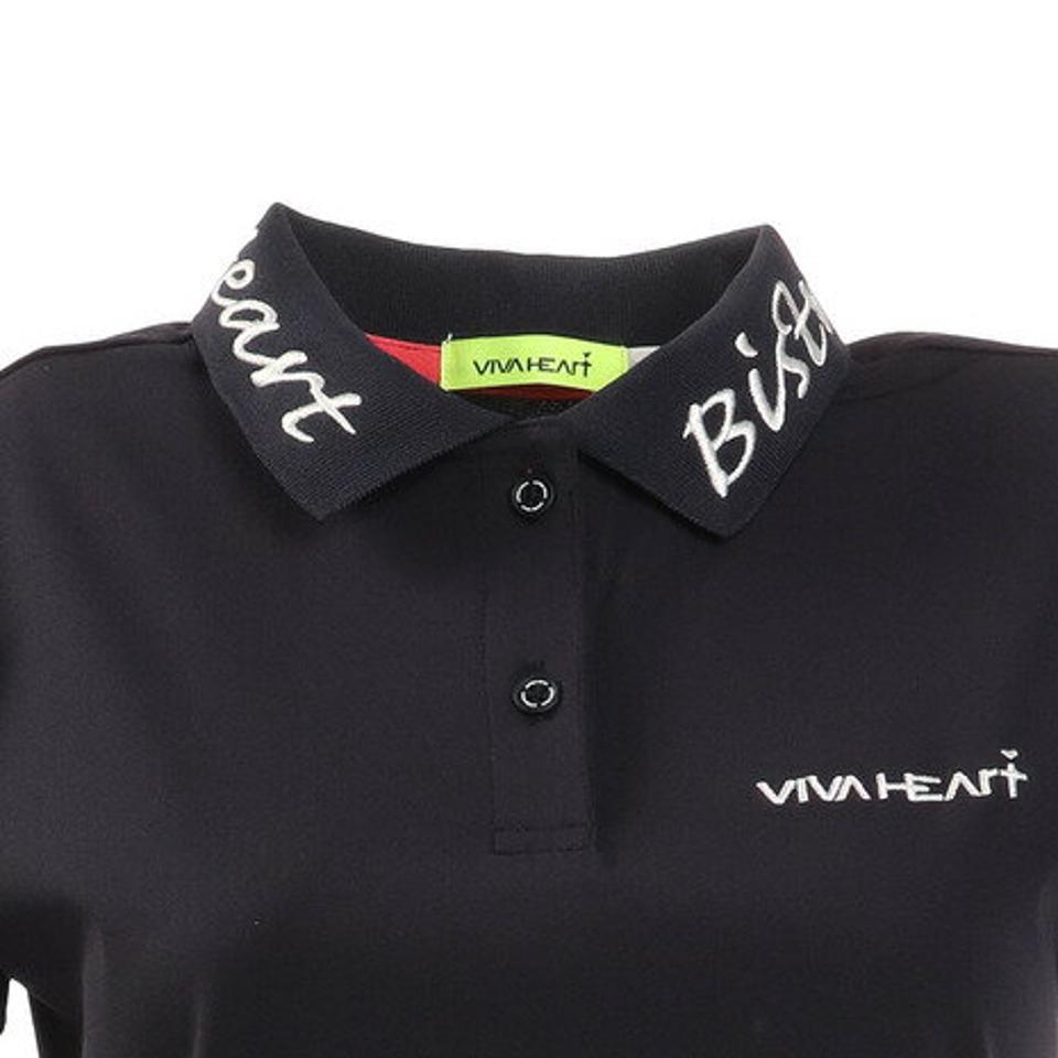 ビバハート（VIVA HEART） ゴルフウェア ストレッチ ベアクールメッシュ　ペタルスリーブポロシャツ 012-24442-098 （レディース）